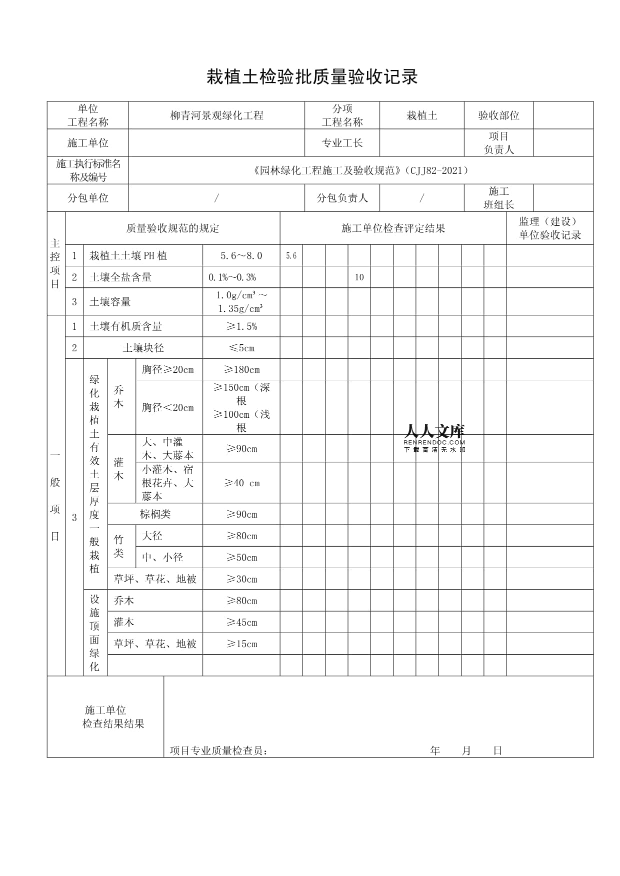 《園林綠化工程施工及驗收規范》表格3優質資料